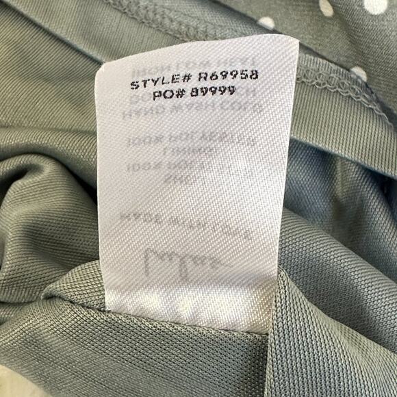 NWT Lulus Mini Dress Womens S Sage Polka Dot Satin Slip Cowl Neck Date Night - Picture 9 of 9